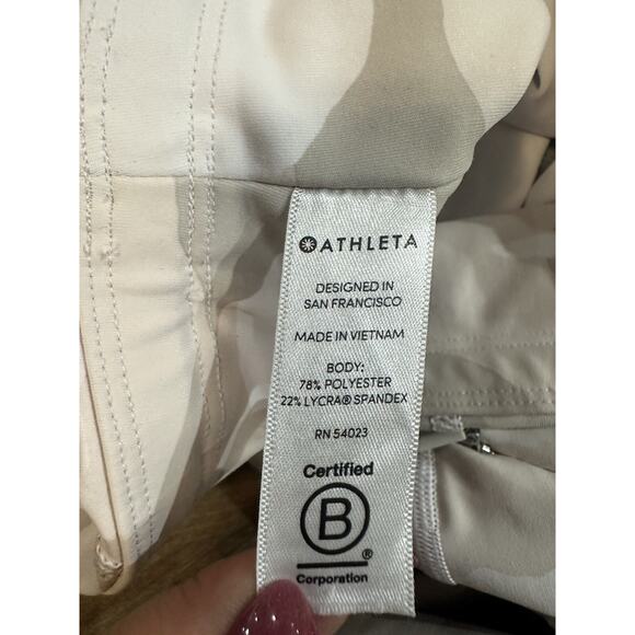ATHLETA Camo Contender 7/8 Tights Cream White Women’s Size XS Athletic Active - Picture 16 of 16